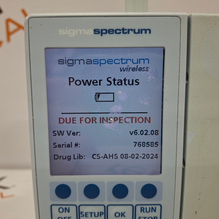 Baxter Sigma Spectrum 6.02.08 with B/G Battery Infusion Pump
