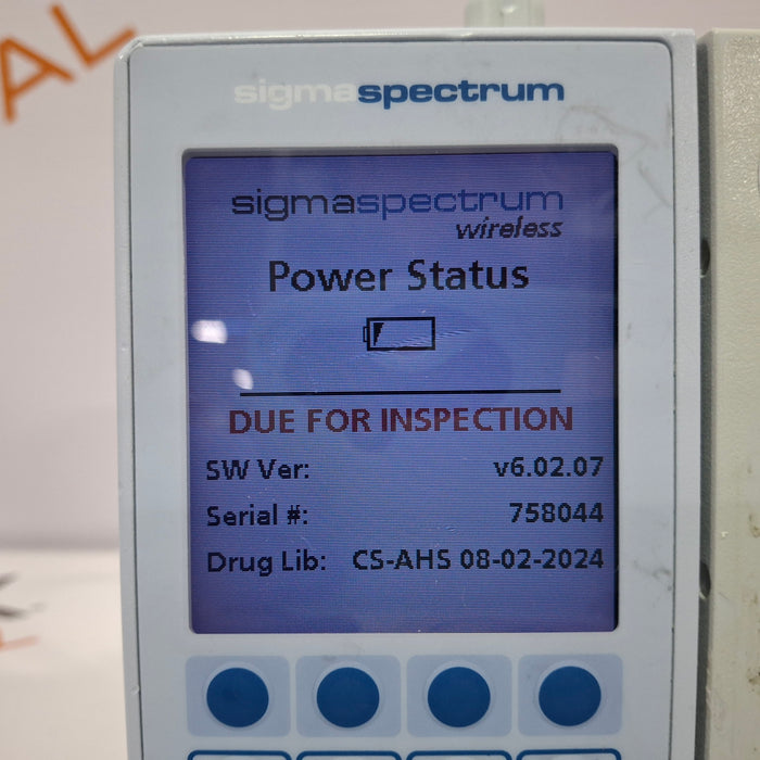 Baxter Sigma Spectrum 6.02.07 with B/G Battery Infusion Pump