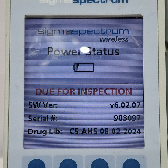 Baxter Sigma Spectrum 6.02.07 with B/G Battery Infusion Pump