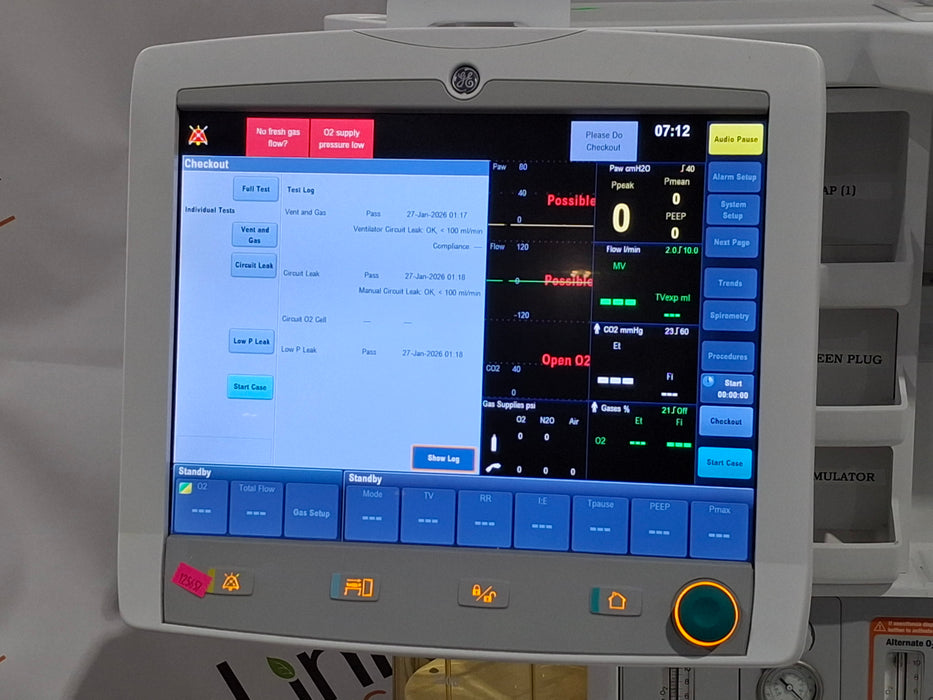 GE Healthcare Avance CS2 Anesthesia System