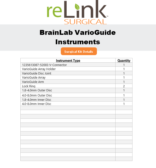 Brainlab, Inc. Varioguide Navigation System