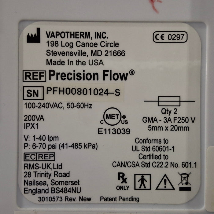 Vapotherm Vapotherm Precision Flow Meter Humidifier Respiratory reLink Online