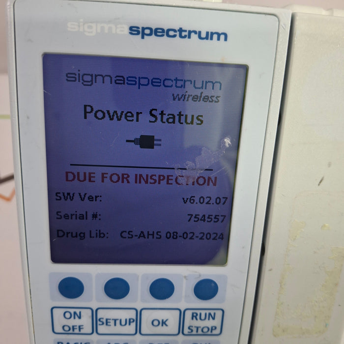 Baxter Sigma Spectrum 6.02.07 with B/G Battery Infusion Pump