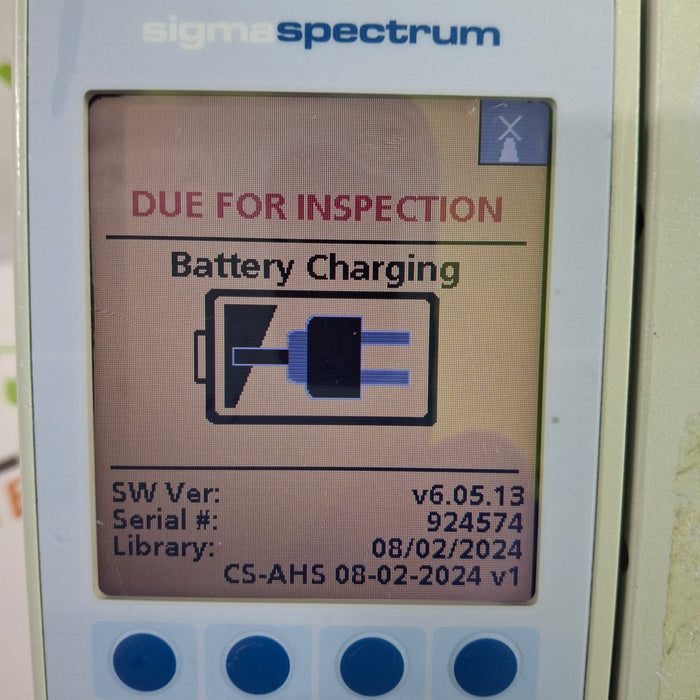 Baxter Sigma Spectrum 6.05.13 with A/B/G/N Battery Infusion Pump