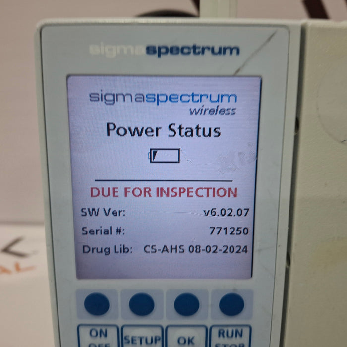Baxter Sigma Spectrum 6.02.07 with B/G Battery Infusion Pump
