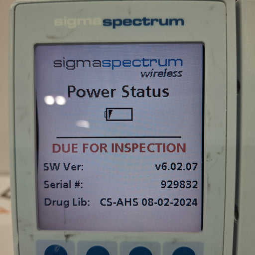 Baxter Baxter Sigma Spectrum 6.02.07 with B/G Battery Infusion Pump Infusion Pump reLink Online