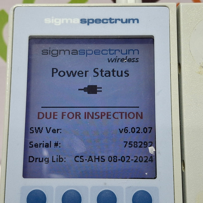Baxter Sigma Spectrum 6.02.07 with B/G Battery Infusion Pump