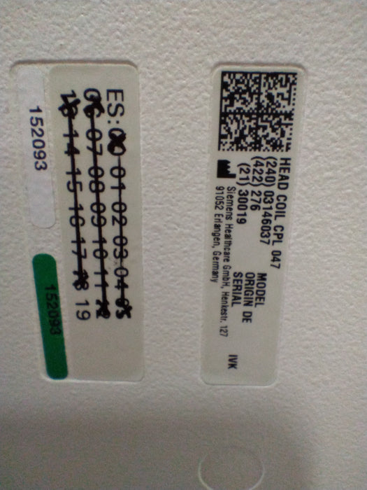 Siemens 03146037 CP Head Array Coil