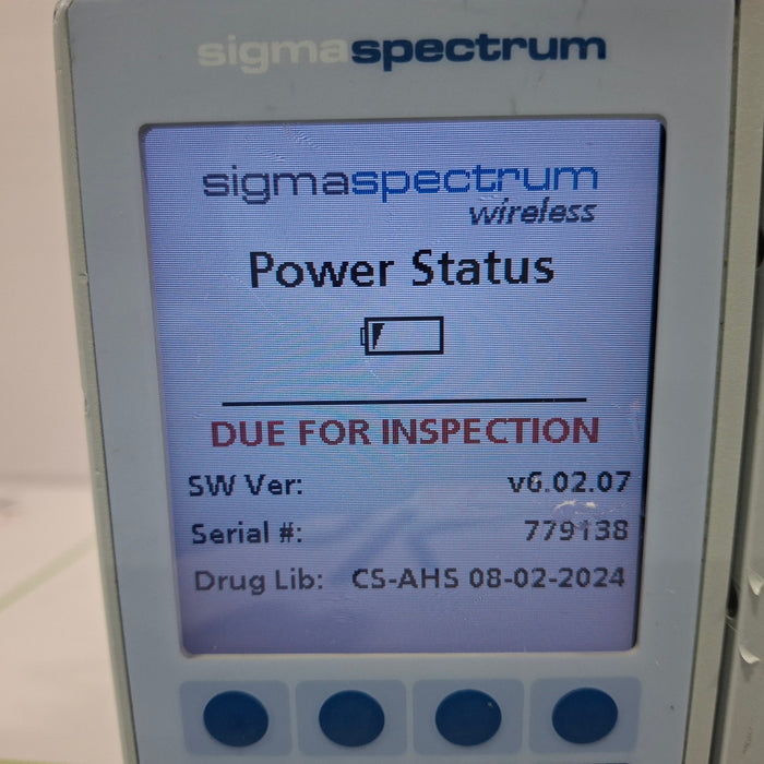 Baxter Sigma Spectrum 6.02.07 with B/G Battery Infusion Pump
