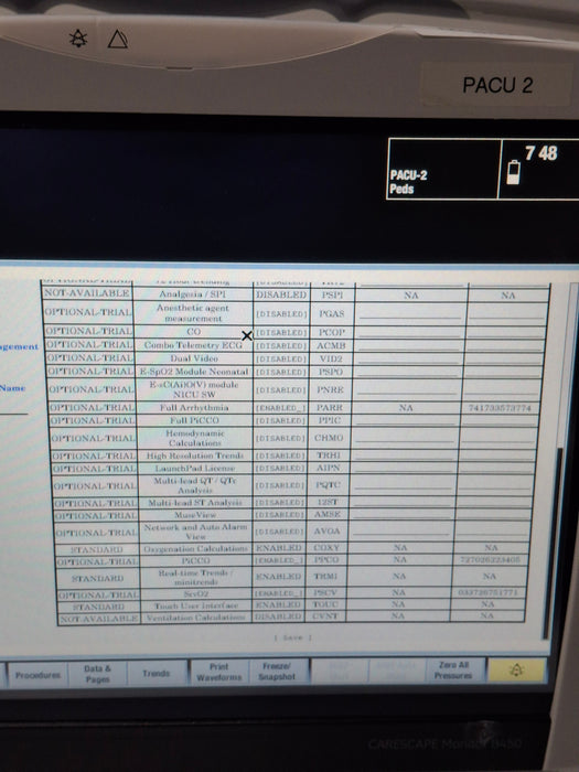 GE Healthcare Carescape B450 Post Anesthesia Care Patient Monitor