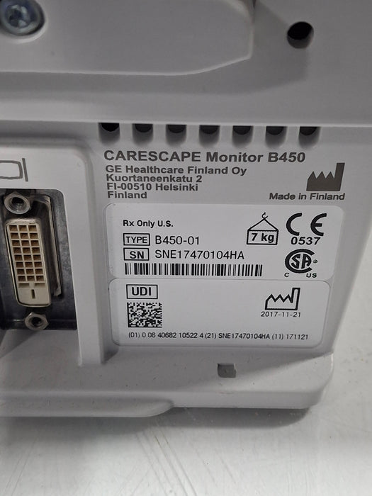 GE Healthcare Carescape B450 Post Anesthesia Care Patient Monitor