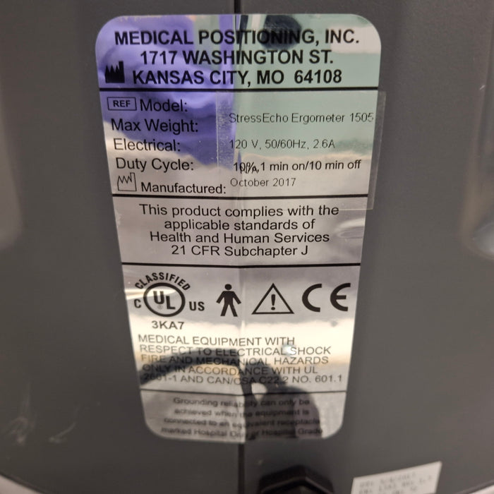 Medical Positioning, Inc. 1505 StressEcho Ergometer