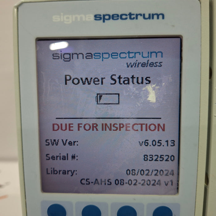 Baxter Sigma Spectrum 6.05.13 with A/B/G/N Battery Infusion Pump