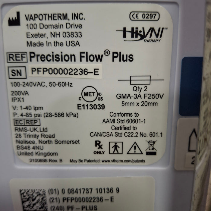 Vapotherm Precision Flow Plus Meter Humidifier