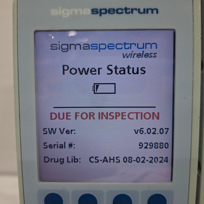 Baxter Sigma Spectrum 6.02.07 with A/B/G/N Battery Infusion Pump