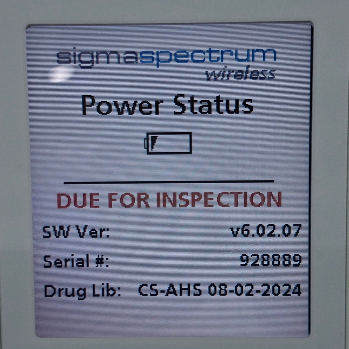 Baxter Baxter Sigma Spectrum 6.02.07 with B/G Battery Infusion Pump Infusion Pump reLink Online