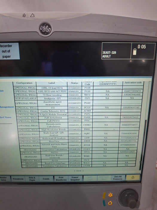 GE Healthcare Carescape B650 Critical Care Patient Monitor