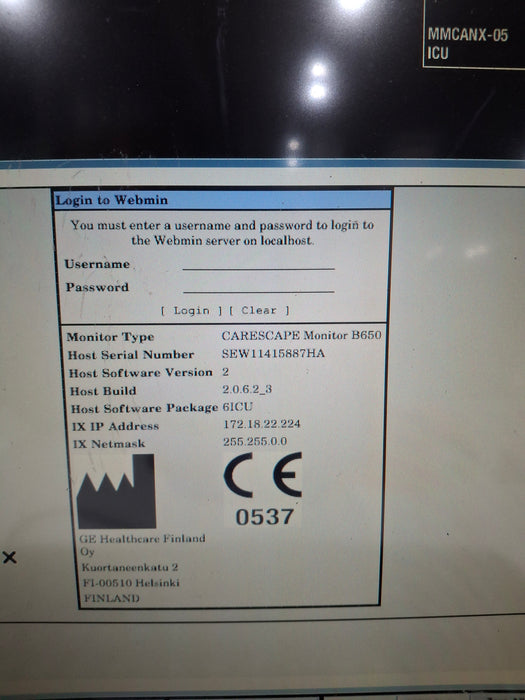 GE Healthcare Carescape B650 Critical Care Patient Monitor