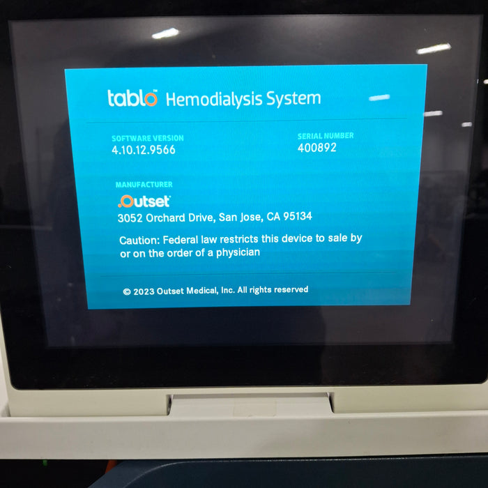 Outset Medical Tablo Console Hemodialysis System