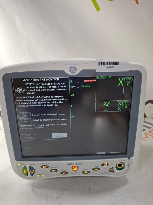 GE Healthcare Dash 5000 - GE/Nellcor SpO2 Patient Monitor