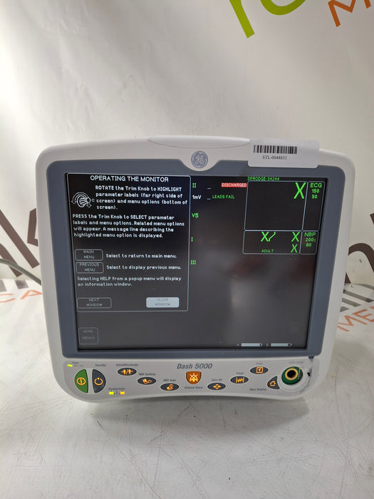 GE Healthcare Dash 5000 - GE/Nellcor SpO2 Patient Monitor