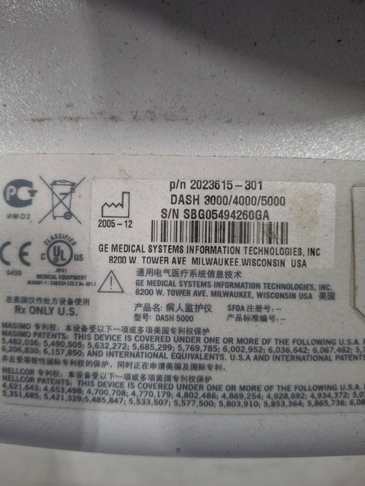 GE Healthcare GE Healthcare Dash 5000 - Masimo SpO2 Patient Monitor Patient Monitors reLink Online