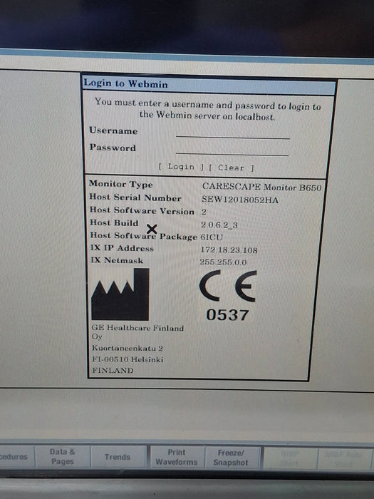 GE Healthcare GE Healthcare Carescape B650 Critical Care Patient Monitor Patient Monitors reLink Online