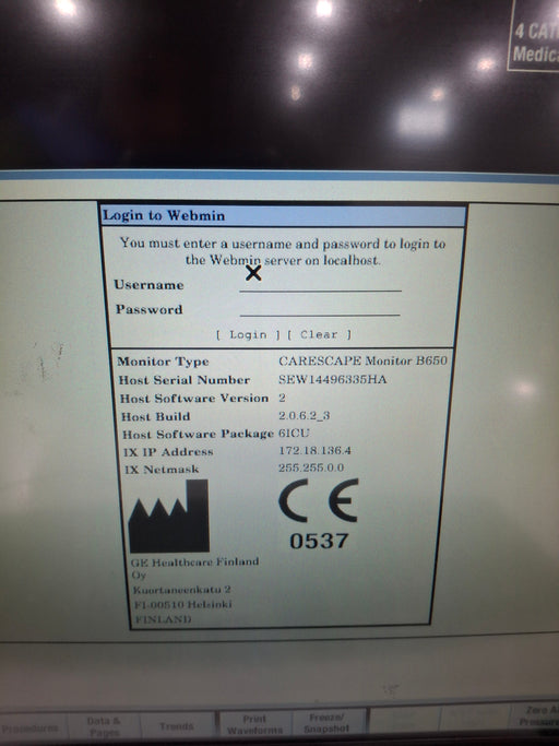 GE Healthcare GE Healthcare Carescape B650 Critical Care Patient Monitor Patient Monitors reLink Online