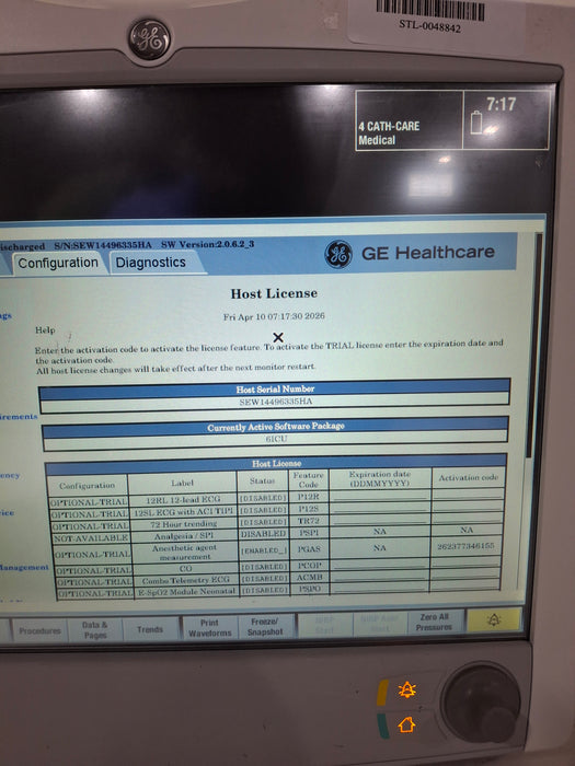 GE Healthcare Carescape B650 Critical Care Patient Monitor