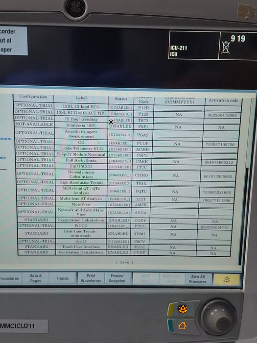 GE Healthcare Carescape B650 Critical Care Patient Monitor