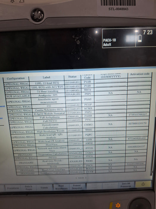 GE Healthcare Carescape B650 Post Anesthesia Care Patient Monitor