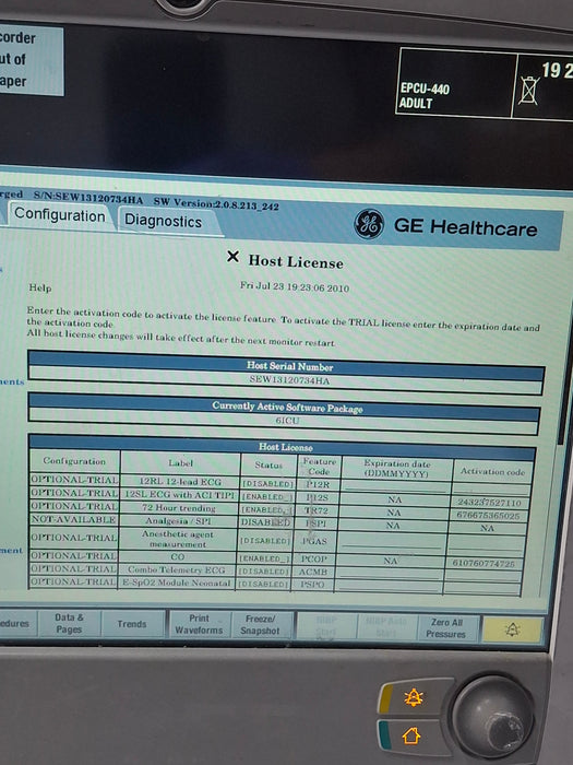 GE Healthcare Carescape B650 Critical Care Patient Monitor