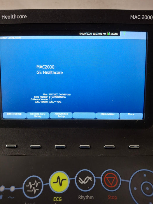 GE Healthcare MAC 2000 ECG