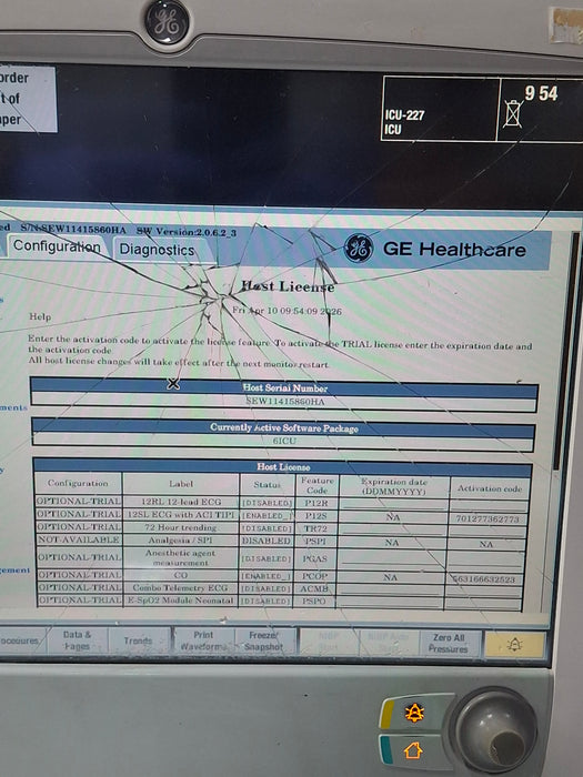 GE Healthcare Carescape B650 Critical Care Patient Monitor