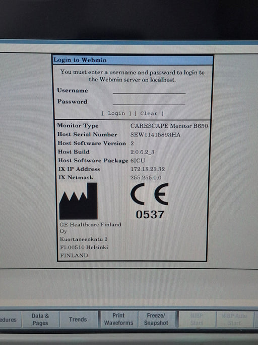GE Healthcare GE Healthcare Carescape B650 Critical Care Patient Monitor Patient Monitors reLink Online