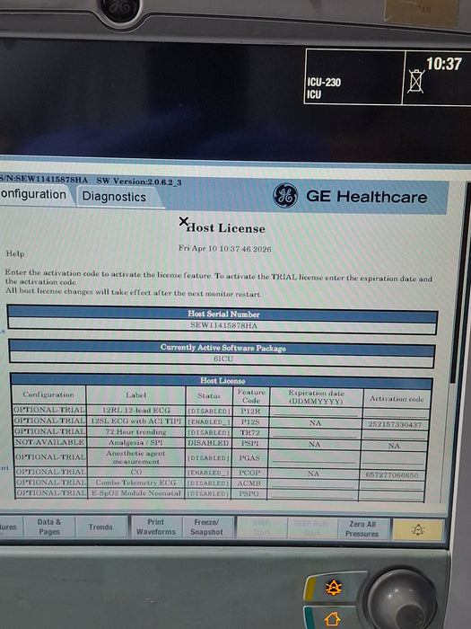 GE Healthcare Carescape B650 Critical Care Patient Monitor