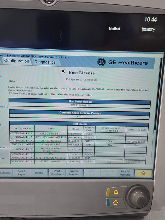 GE Healthcare Carescape B650 Critical Care Patient Monitor