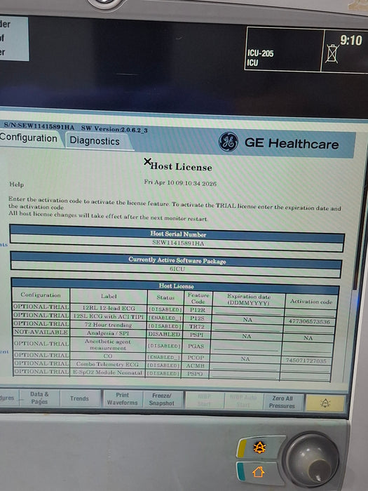 GE Healthcare Carescape B650 Critical Care Patient Monitor