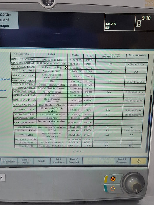 GE Healthcare Carescape B650 Critical Care Patient Monitor