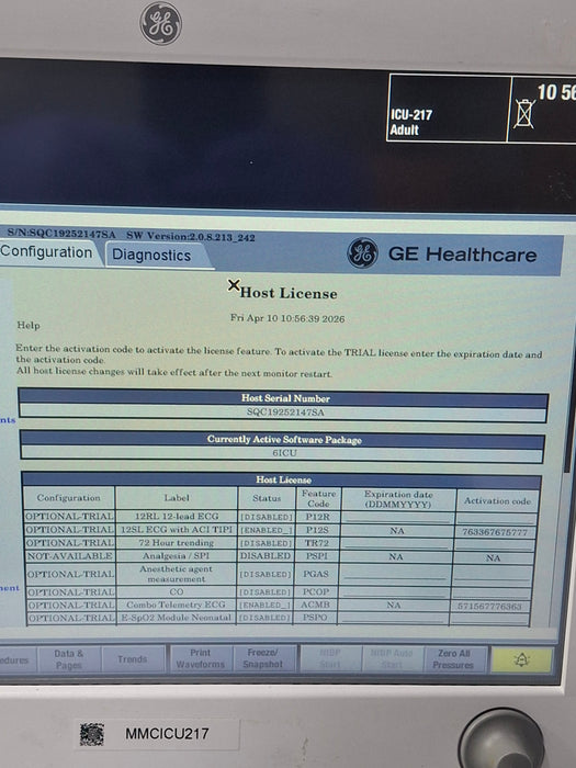 GE Healthcare Carescape B650 Critical Care Patient Monitor