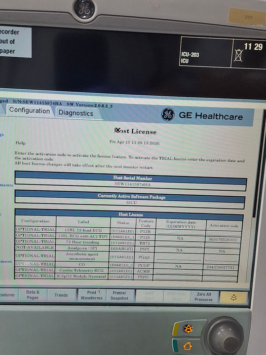 GE Healthcare Carescape B650 Critical Care Patient Monitor