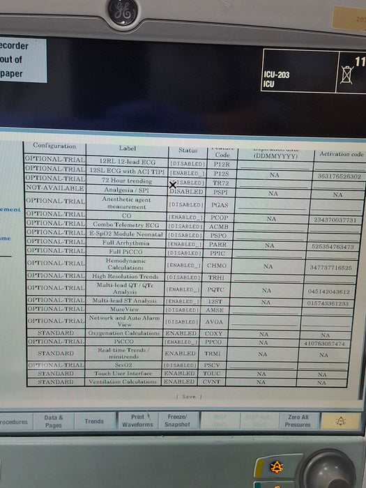 GE Healthcare Carescape B650 Critical Care Patient Monitor