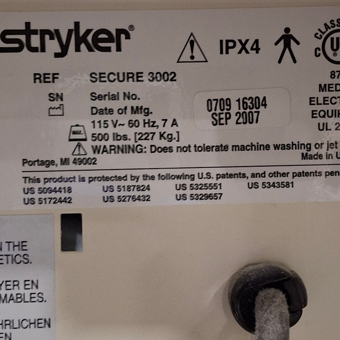 Stryker Secure II 3002 Hospital Bed