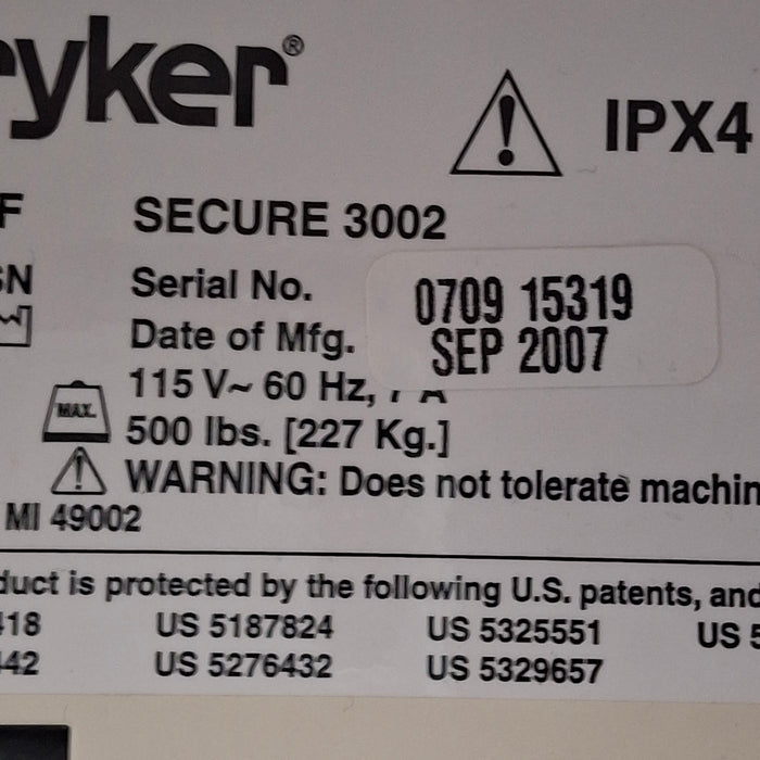 Stryker Secure II 3002 Hospital Bed
