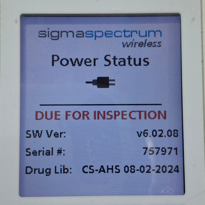 Baxter Sigma Spectrum 6.02.08 without Battery Infusion Pump