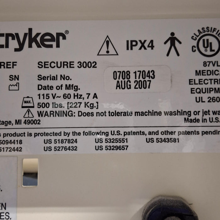 Stryker Secure II 3002 Hospital Bed