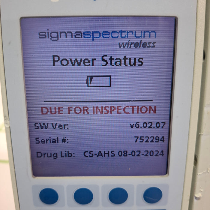 Baxter Sigma Spectrum 6.02.07 with B/G Battery Infusion Pump
