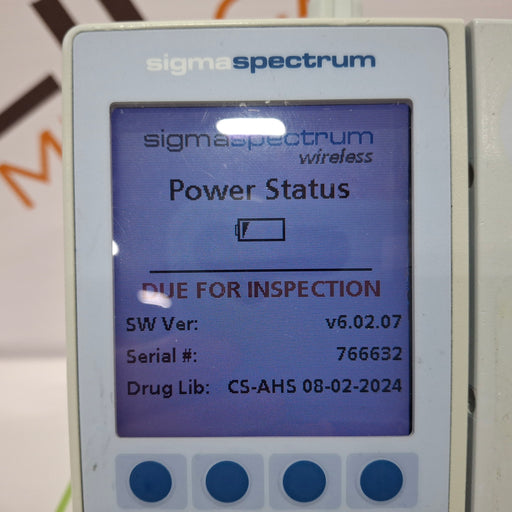 Baxter Baxter Sigma Spectrum 6.02.07 with B/G Battery Infusion Pump Infusion Pump reLink Online