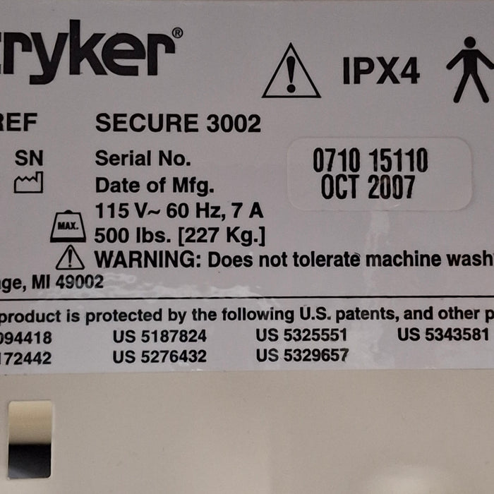 Stryker Secure II 3002 Hospital Bed