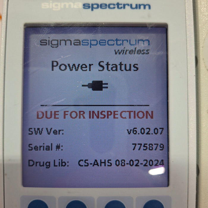 Baxter Sigma Spectrum 6.02.07 with B/G Battery Infusion Pump